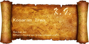 Kosaras Irma névjegykártya